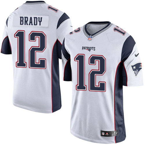 Youth Elite Tom Brady Nike Jersey White Road - #12 NFL New England Patriots